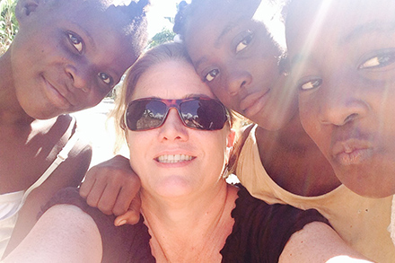 Cathy Sanders, Heifer's vice president for Philanthropy and Foundations, with some of the Heifer participants she met while on her second trip to Haiti. Cathy Sanders, Heifer's vice president for Philanthropy and Foundations, with some of the Heifer participants she met while on her second trip to Haiti.