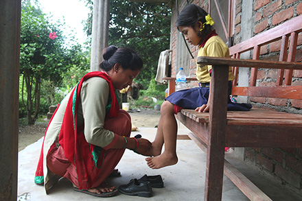 Maya's 5-year-old daughter is her first priority. Her increase income from raising Heifer goats has enabled her to send her daughter to school. Maya's 5-year-old daughter is her first priority. Her increase income from raising Heifer goats has enabled her to send her daughter to school.