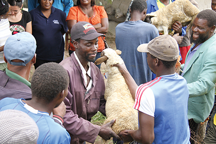During the Passing On the Gift ceremony, members of the 'Deepening Impact' project pick numbers out of a hat. This allows for transparency and ensures the selection of animals is unbiased. During the Passing On the Gift ceremony, members of the 'Deepening Impact' project pick numbers out of a hat. This allows for transparency and ensures the selection of animals is unbiased.